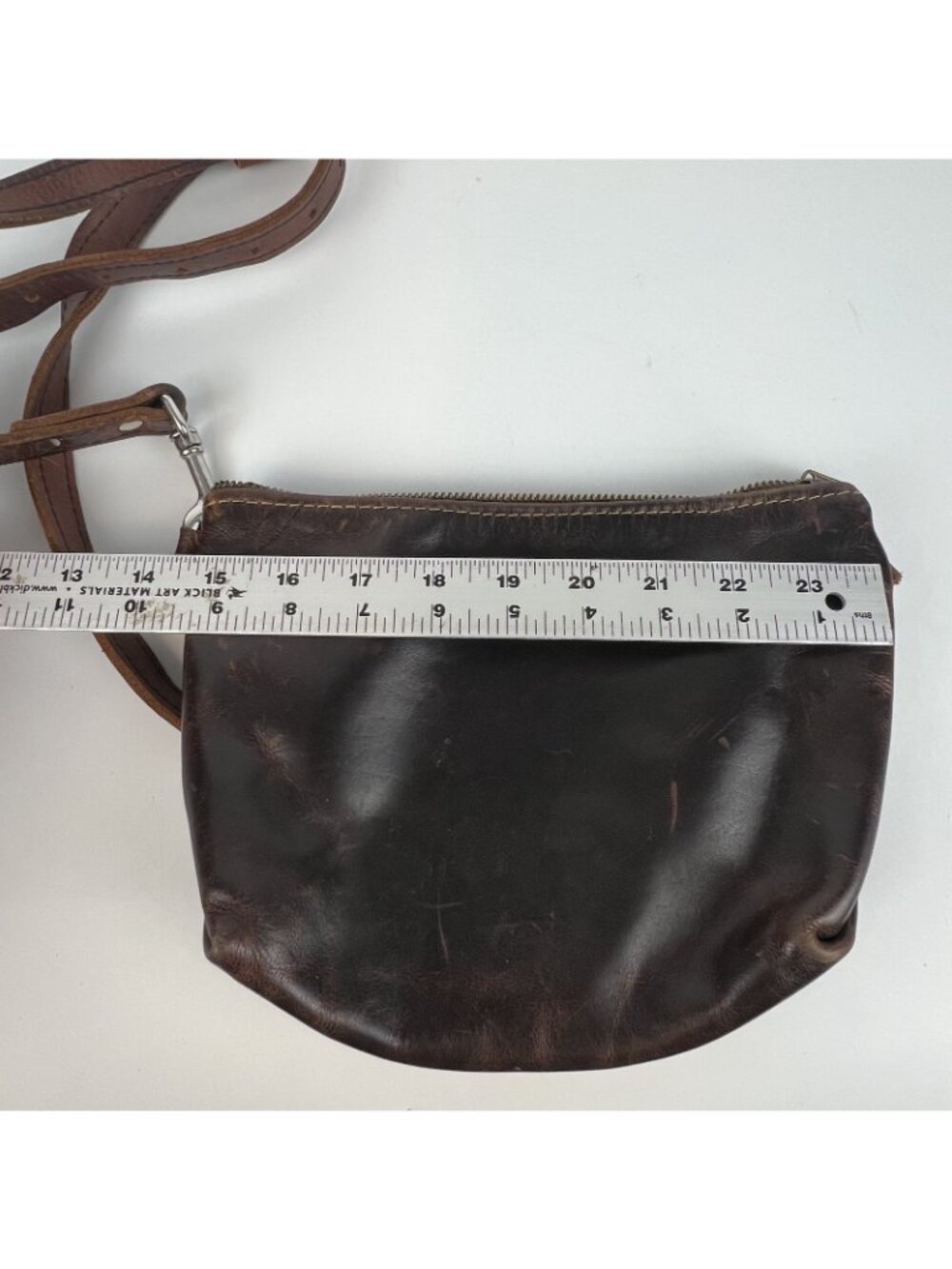 Lifetime Leather Full Grain Leather Crossbody Purse – Brown Tan Shoulder Bag - Picture 5 of 6